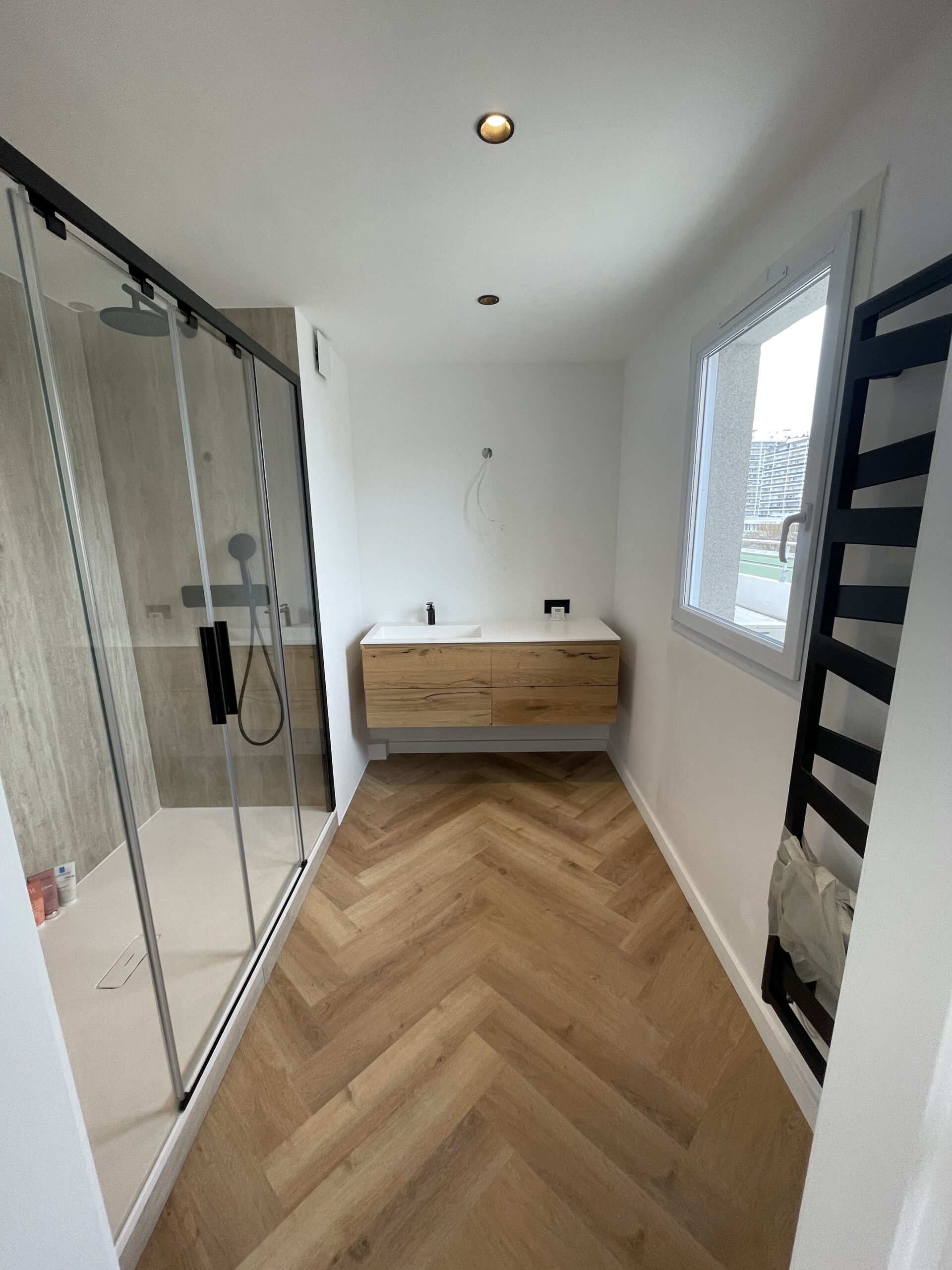 projet salle de bain carré travaux